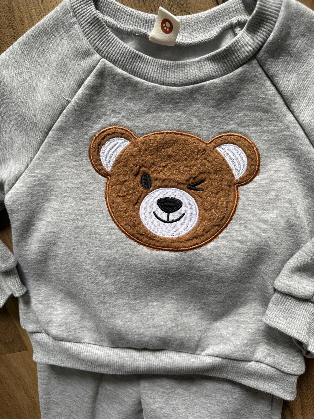 Toddler two piece teddy bear gray set